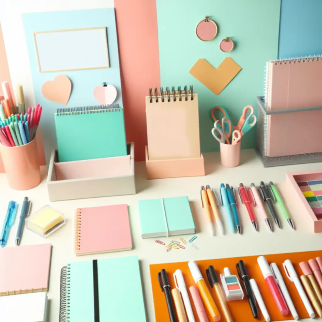 Kiemelt írószer-kategóriák válogatása polcra rendezve