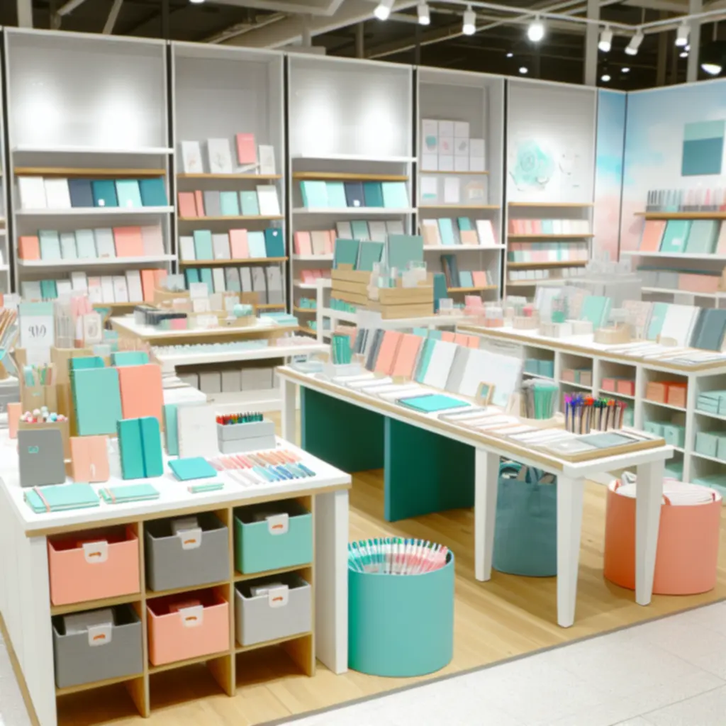 Gondosan válogatott papíráru kollekcio noteszokkal, tollakkal és íróasztali kiegészítőkkel